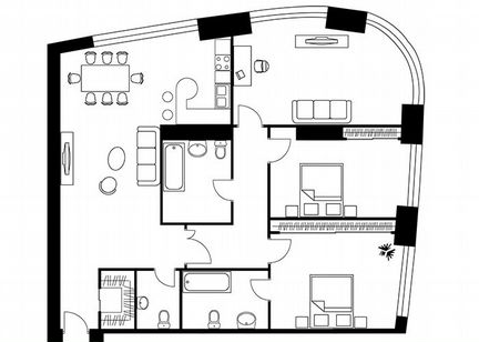 3-к квартира, 143.6 м², 9/56 эт.
