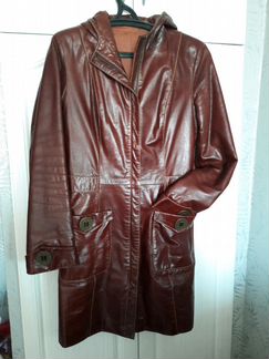Плащ утепленный,натуральная кожа /46