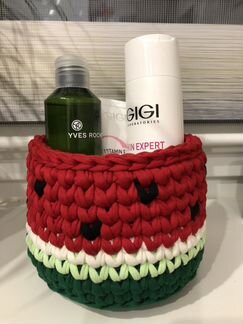 Интерьерная корзинка из трикотажной Пряжи