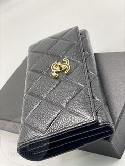 Новый кошелек женский Chanel кожа черный