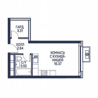 Квартира-студия, 26.1 м², 5/22 эт.
