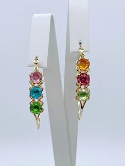 Золотые серьги Dior c драгоценными камнями