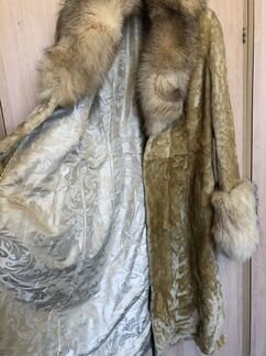 Шуба овчина Luxury с Лисой