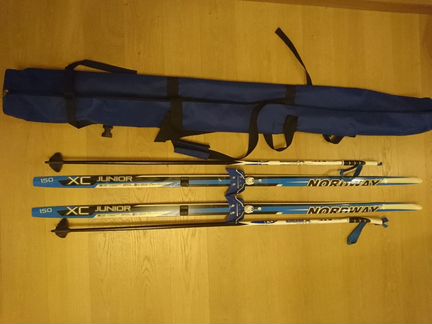 Лыжи беговые Nordway XC Junior 150 см, палки и чех