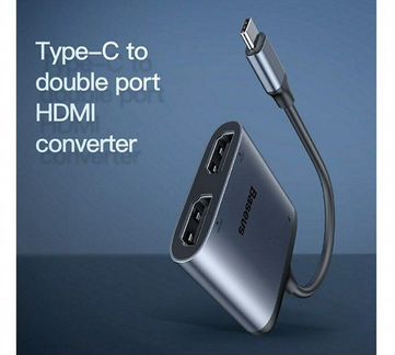 Адаптер Baseus Enjoy Series Type-C To hdmi x 2 + P