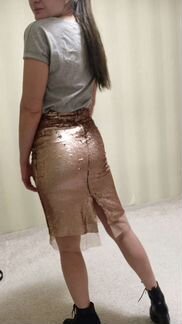 Юбка с пайетками золотистыми