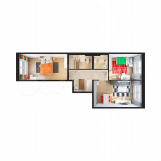2-к квартира, 64.9 м², 24/25 эт.