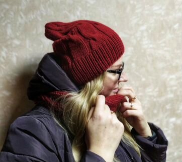 Шапка, снуд ручная работа