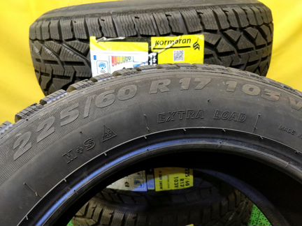 Pезина 225/60 R17 зимняя шипы Kormoran новая