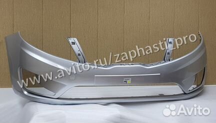 Передний бампер Kia Rio серебро до 2019