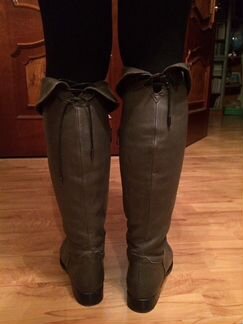 Зимние кожа сапоги