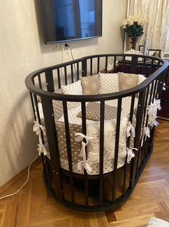 Детская кровать трансформер,бортики,два матраса