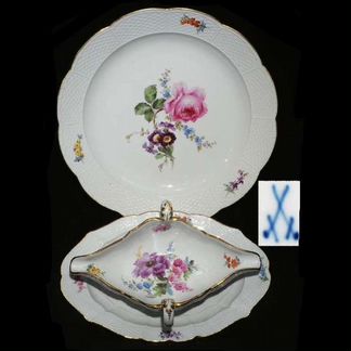 Мейсен Meissen 1 Сорт блюдо и соусник
