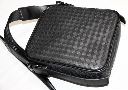 Мужская кожаная сумка Bottega black new планшет