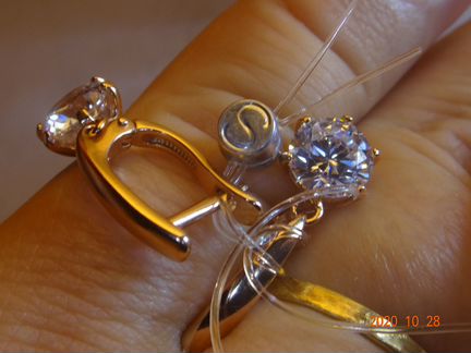 Серебро,позолота,фианит Swarovski