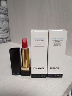 Набор миниатюр Chanel. Помада+сыворотка и крем Hyd
