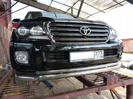 Передняя защита Лан Круз200 полирован.нержав.сталь