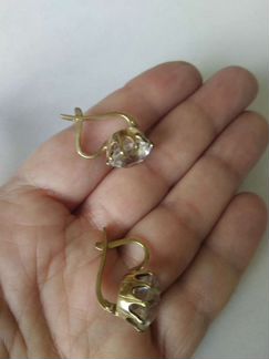 Серьги серебро 875 Горный хрусталь