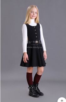 Чёрный сарафан «Маленькая леди»13-14лет,158-164