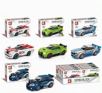 Конструктор машинки Sembo Машинки гоночные 32 вида