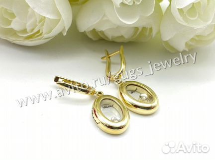 Золотые серьги Chopard с бриллиантами