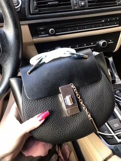 Стильная черная сумка клатч кожа