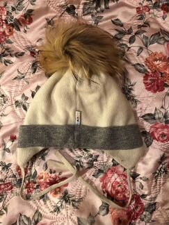 Шерстяная шапка, с натуральным мехом