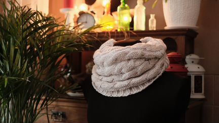 Шерстяной теплый снуд шарф-труба