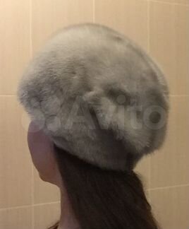 Шапка женская из голубой норки
